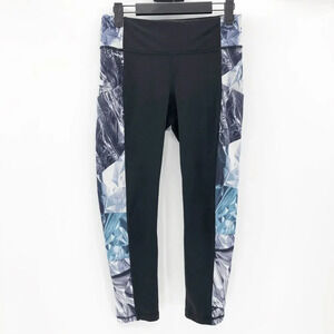 Lucy Women's Black Lavender Running Leggings with pockets Size S